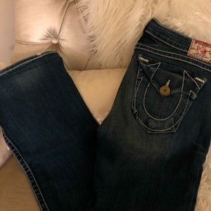 LADIES TRUE RELIGION JEANS SZ 31 BECKY BIG T